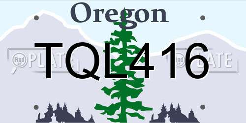 TQL416 Oregon License Plate