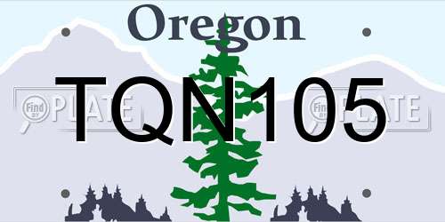 TQN105 Oregon License Plate