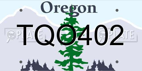 TQO402 Oregon License Plate