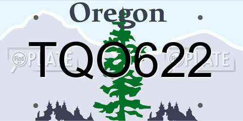 TQO622 Oregon License Plate