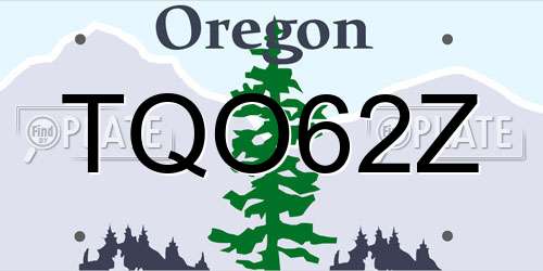 TQO62Z Oregon License Plate
