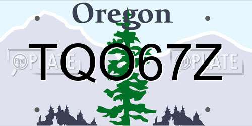 TQO67Z Oregon License Plate