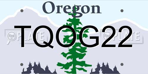 TQOG22 Oregon License Plate