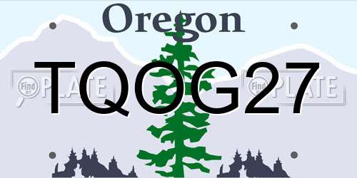 TQOG27 Oregon License Plate