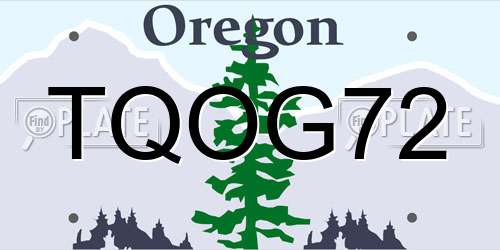 TQOG72 Oregon License Plate