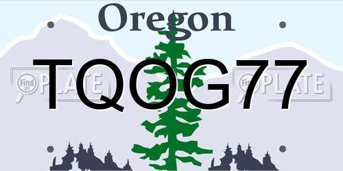 TQOG77 Oregon License Plate