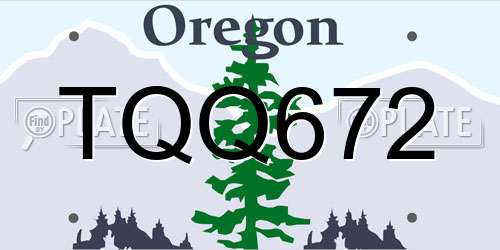 TQQ672 Oregon License Plate