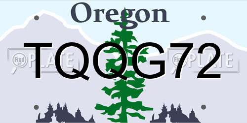 TQQG72 Oregon License Plate