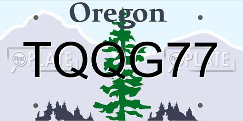 TQQG77 Oregon License Plate