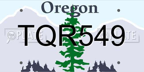 TQR549 Oregon License Plate
