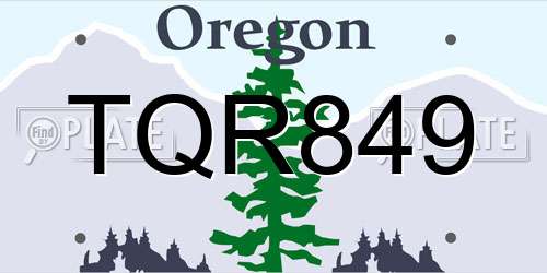 TQR849 Oregon License Plate