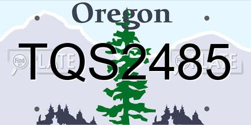 TQS2485 Oregon License Plate