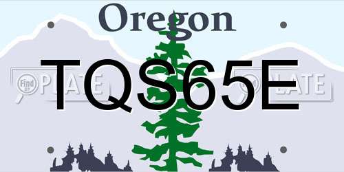 TQS65E Oregon License Plate