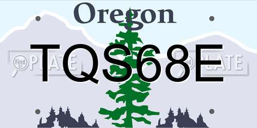 TQS68E Oregon License Plate