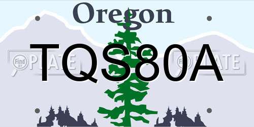 TQS80A Oregon License Plate