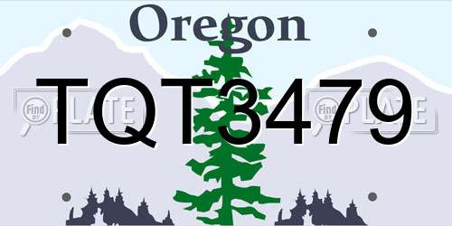 TQT3479 Oregon License Plate
