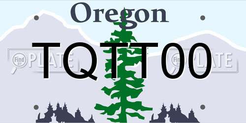 TQTT00 Oregon License Plate