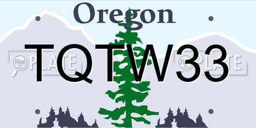 TQTW33 Oregon License Plate