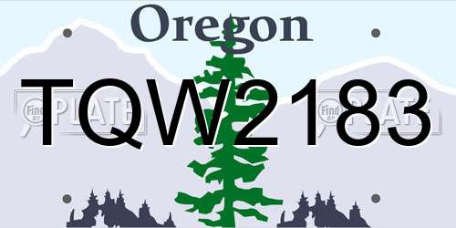 TQW2183 Oregon License Plate