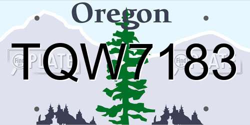 TQW7183 Oregon License Plate