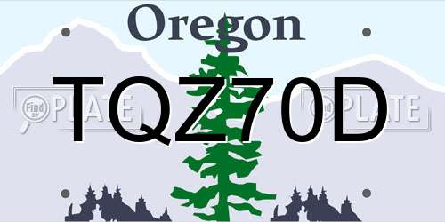 TQZ70D Oregon License Plate
