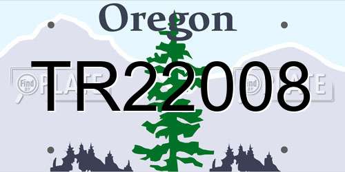 TR22008 Oregon License Plate