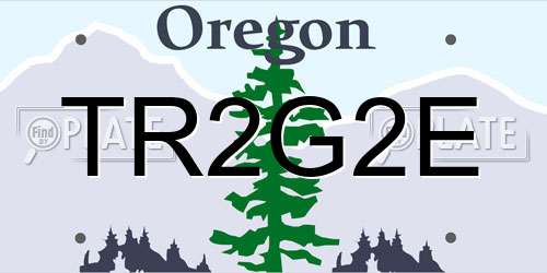 TR2G2E Oregon License Plate