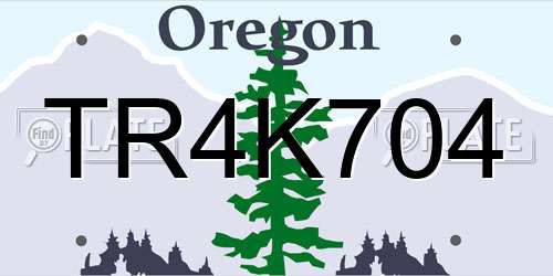 TR4K704 Oregon License Plate