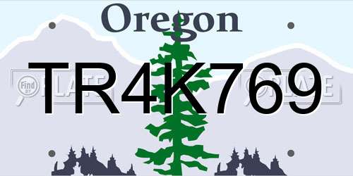 TR4K769 Oregon License Plate