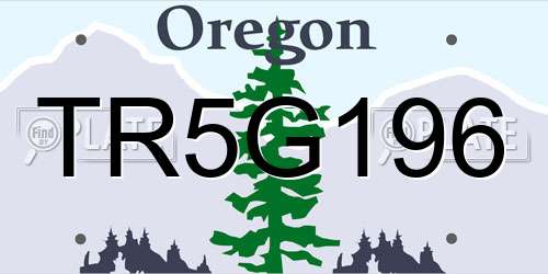 TR5G196 Oregon License Plate