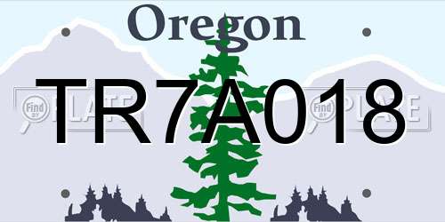 TR7A018 Oregon License Plate
