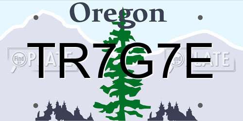 TR7G7E Oregon License Plate