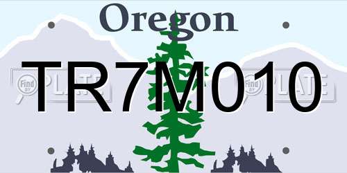 TR7M010 Oregon License Plate