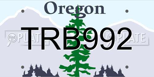 TRB992 Oregon License Plate