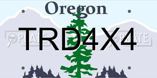 TRD4X4 Oregon License Plate