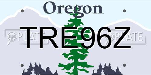 TRE96Z Oregon License Plate