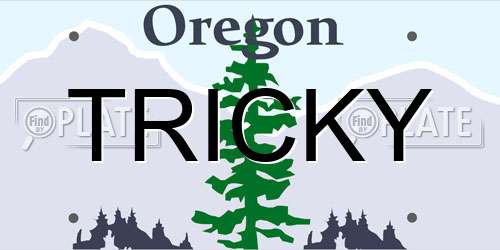 TRICKY Oregon License Plate