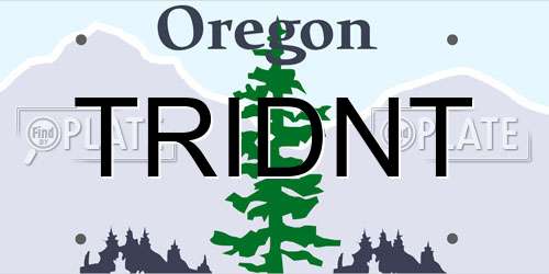 TRIDNT Oregon License Plate