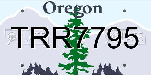 TRR7795 Oregon License Plate