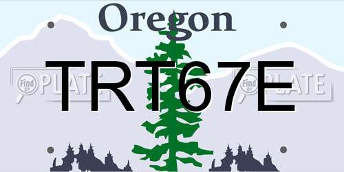 TRT67E Oregon License Plate
