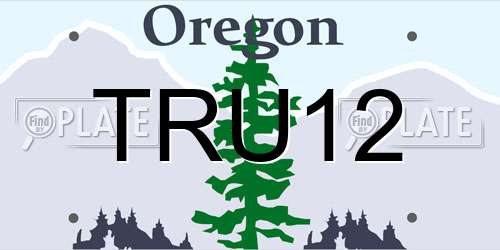TRU12 Oregon License Plate