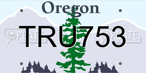 TRU753 Oregon License Plate