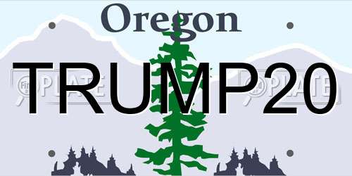 TRUMP20 Oregon License Plate