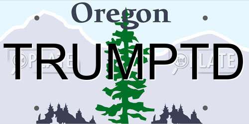 TRUMPTD Oregon License Plate