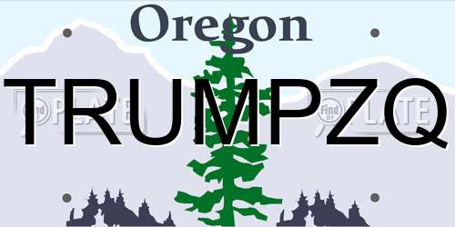 TRUMPZQ Oregon License Plate