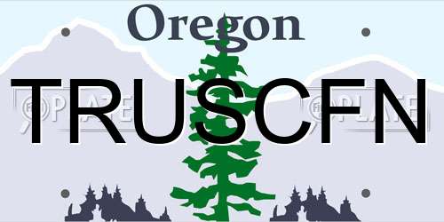 TRUSCFN Oregon License Plate