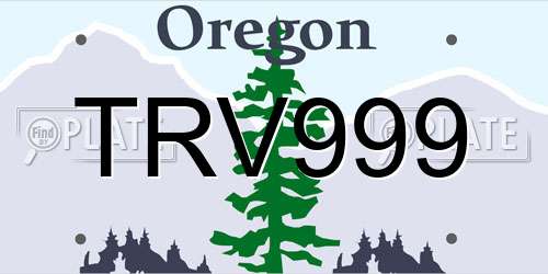 TRV999 Oregon License Plate