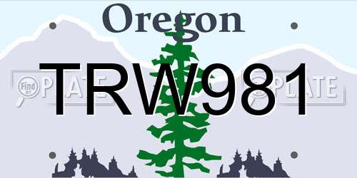 TRW981 Oregon License Plate