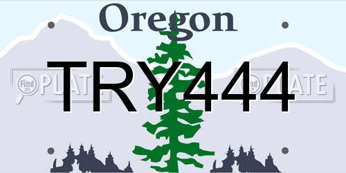 TRY444 Oregon License Plate