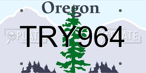 TRY964 Oregon License Plate